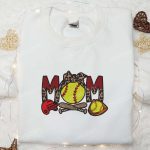 Softball Mom Embroidered Shirt & Mother’s Day Hoodie – Best Gift for Mom