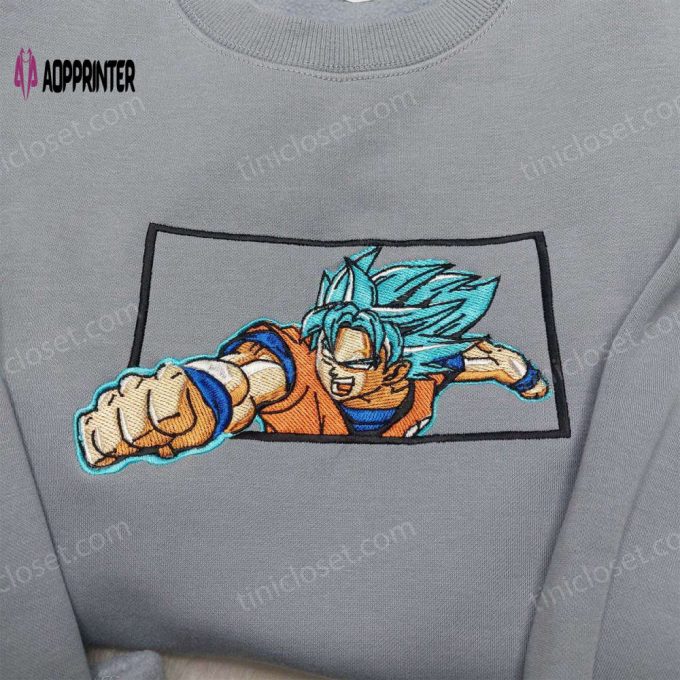 Super Saiyan Blue Goku Vegeta Embroidered Shirt Sweatshirt Hoodie – Dragon Ball Anime Inspired