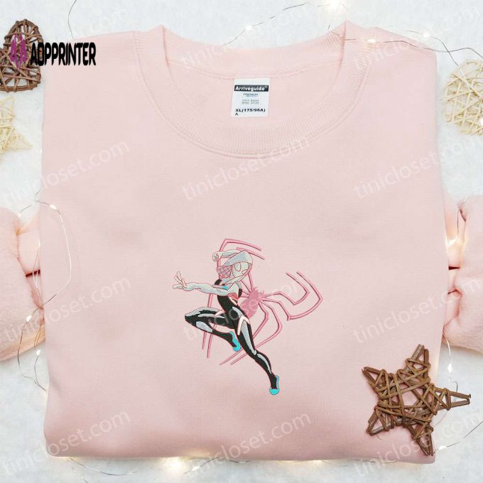 Spider-Gwen Embroidered Shirt & Marvel Superhero Movie Hoodie – Perfect Gift for Girls