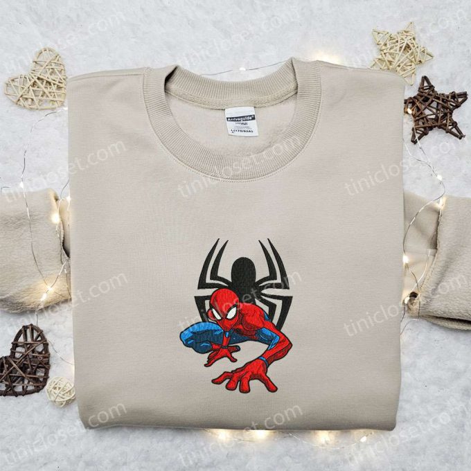 Spider-Man Embroidered Shirt & Hoodie: Marvel Superhero Movie Gear Perfect Gift Idea