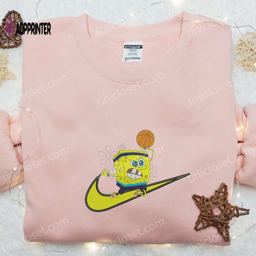 Spongebob Basket x Swoosh Cartoon Hoodie Disney Characters Shirt: Best Family Gift Ideas