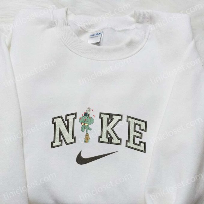 Squidward x Nike Embroidered Sweatshirt SpongeBob Cartoon Shirt – The Best Gift