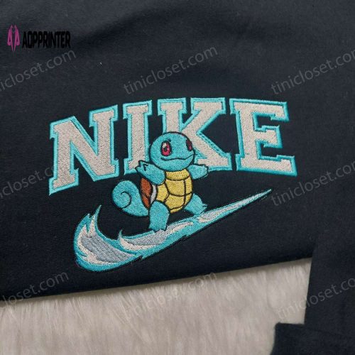 Squirtle Nike Embroidered Sweatshirt & Pokemon Shirt: Best Anime Fan Gifts