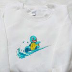 Squirtle x Swoosh Anime Embroidered Hoodie & Shirt: Best Family Gift Ideas