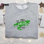 St Pat-Rex Day Dinosaur Embroidered Shirt & Hoodie: Best Saint Patrick’s Day Gift Ideas