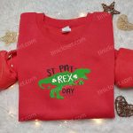 St Pat-Rex Day Dinosaur Embroidered Shirt & Hoodie: Best Saint Patrick’s Day Gift Ideas