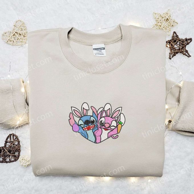 Easter Bunny Embroidered Shirt & Disney Characters Hoodie – Perfect Thanksgiving Day Gift