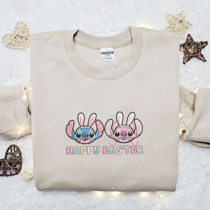 Stitch and Angel Easter Shirt Disney Characters Hoodie – Best Thanksgiving Gift Idea!