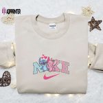 Stitch Angel Couple Love x Nike Embroidered Sweatshirt Lilo and Stitch Disney Shirt – Best Valentine Gift