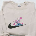 Stitch Angel Couple Love Hoodie Disney Characters Embroidered Shirt Best Gift Ideas for Family