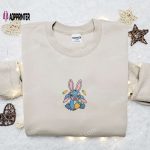 Disney Characters Embroidered Hoodie & Stitch Easter Bunny Carrot Shirt – Best Thanksgiving Gift Idea