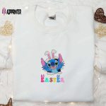 Stitch Easter Bunny Embroidered Shirt & Disney Characters Hoodie – Perfect Thanksgiving Day Gift Idea