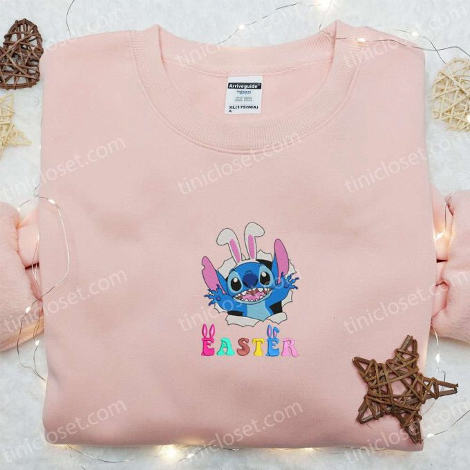 Stitch Easter Bunny Embroidered Shirt & Disney Characters Hoodie – Perfect Thanksgiving Day Gift Idea