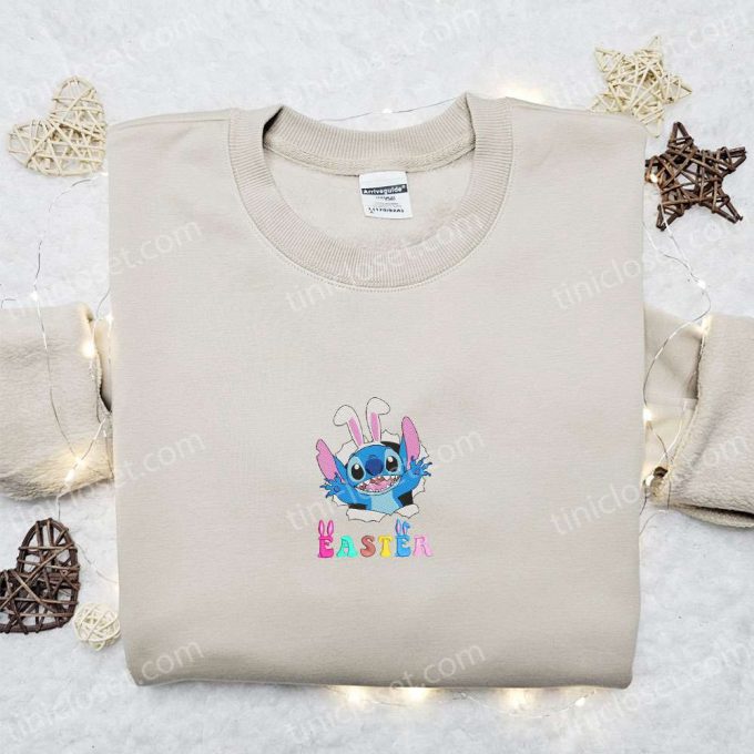 Stitch Easter Bunny Embroidered Shirt & Disney Characters Hoodie – Perfect Thanksgiving Day Gift Idea