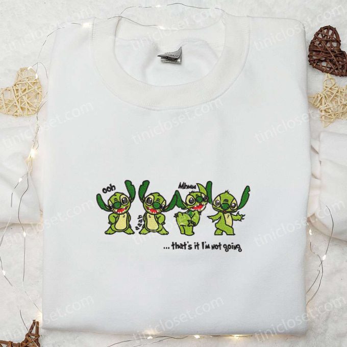 Stitch Grinch Embroidered Shirt & Hoodie: Best Christmas Gift – Cartoon Design