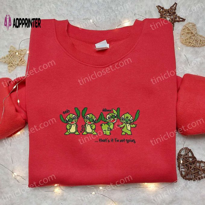 Stitch Grinch Embroidered Shirt & Hoodie: Best Christmas Gift – Cartoon Design