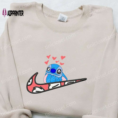 Stitch Ice Cream x Nike Cartoon Embroidered Sweatshirt: Best Nike Inspired Hoodie Perfect Family Gift!