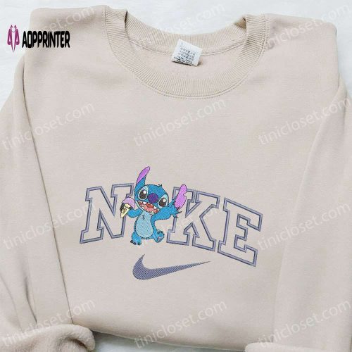 Disney Stitch Oogie Boogie x Nike Cartoon Sweatshirt: Best Embroidered Hoodie Birthday Gift Idea