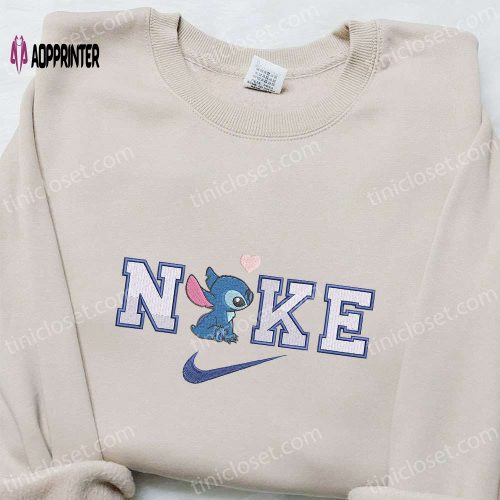 Stitch x Nike Cartoon Embroidered Sweatshirt – Best Nike Inspired Hoodie Perfect Birthday Gift!