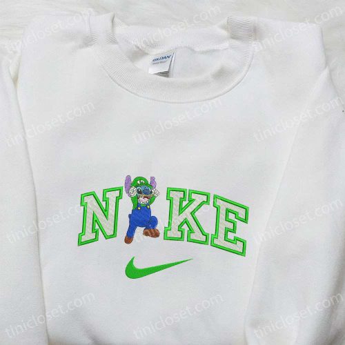 Stitch Luigi x Nike Cartoon Sweatshirt – Disney Characters Embroidered Hoodie: Best Birthday Gift Ideas