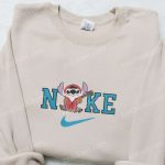 Stitch Miguel x Nike Embroidered Shirt: Funny Disney Characters T-Shirt & Nike Inspired Sweatshirt