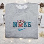 Stitch Miguel x Nike Embroidered Shirt: Funny Disney Characters T-Shirt & Nike Inspired Sweatshirt