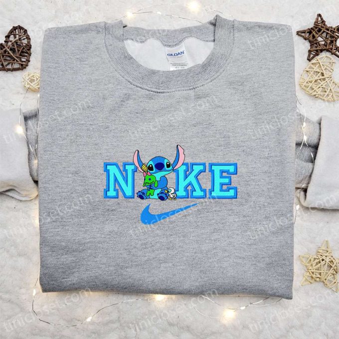 Disney Stitch Oogie Boogie x Nike Cartoon Sweatshirt: Best Embroidered Hoodie Birthday Gift Idea