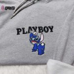 Stitch Playboy & Disney Embroidered Shirt Sweatshirt Hoodie: Cute & Trendy Embroidered Apparel