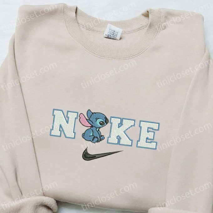 Stitch x Nike Cartoon Embroidered Sweatshirt – Best Nike Inspired Hoodie Perfect Birthday Gift!