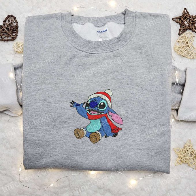 Stitch Xmas Embroidered Shirt & Disney Characters Hoodie: Best Christmas Gifts for Family