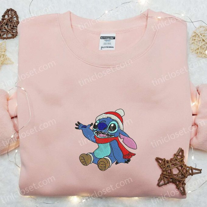 Stitch Xmas Embroidered Shirt & Disney Characters Hoodie: Best Christmas Gifts for Family