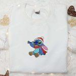 Stitch Xmas Embroidered Shirt & Disney Characters Hoodie: Best Christmas Gifts for Family