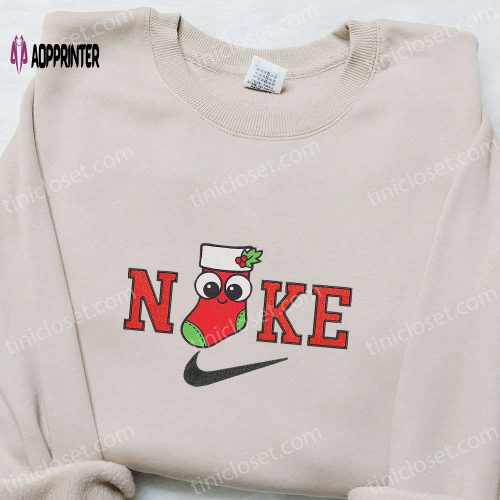 Santa Claus Cactus x Nike Christmas Embroidered Sweatshirt – Best Gift Idea for a Festive Season