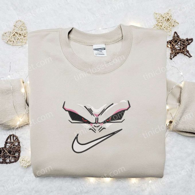 Swoosh x Majin Buu Embroidered Sweatshirt: Dragon Ball Anime Shirt Perfect Gift for All Occasions