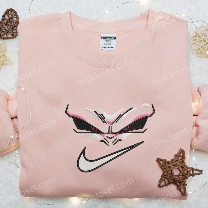 Swoosh x Majin Buu Embroidered Sweatshirt: Dragon Ball Anime Shirt Perfect Gift for All Occasions