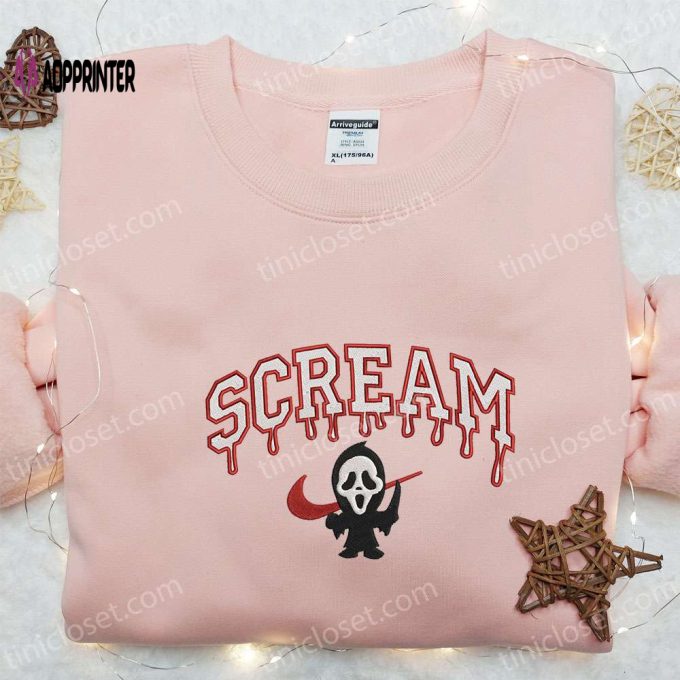 Swoosh x Scream Ghostface Embroidered Sweatshirt: Horror Movie Shirt Best Gift Ideas for All Occasions