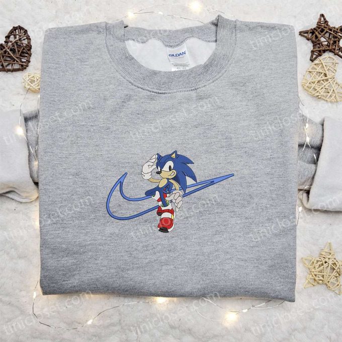 Swoosh x Sonic Embroidered Sweatshirt & Shirt: Best Game & Movie Gift Ideas for All Occasions