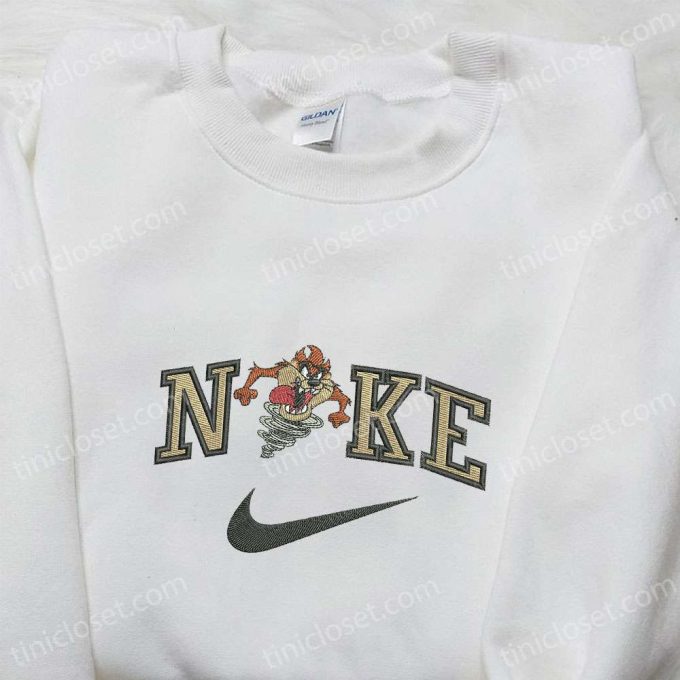 Unique Tasmanian Devil x Nike Cartoon & Disney Characters Embroidered Shirt: Custom Nike T-Shirt