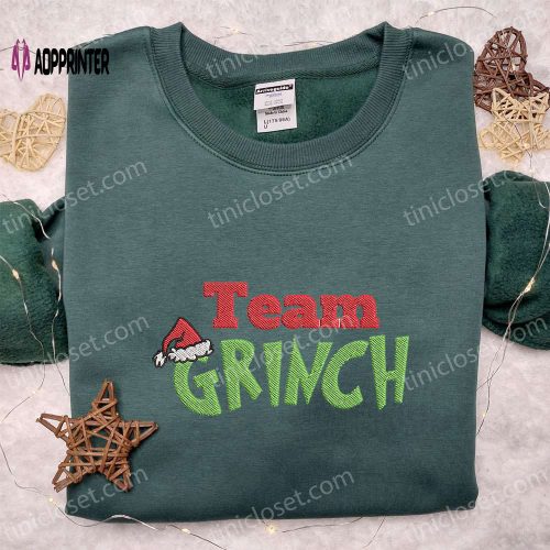 Team Grinch Embroidered Shirt & Hoodie: Perfect Family Christmas Gifts