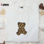 Cute Teddy Bear Embroidered Shirt: Perfect Family Gift with Adorable Design