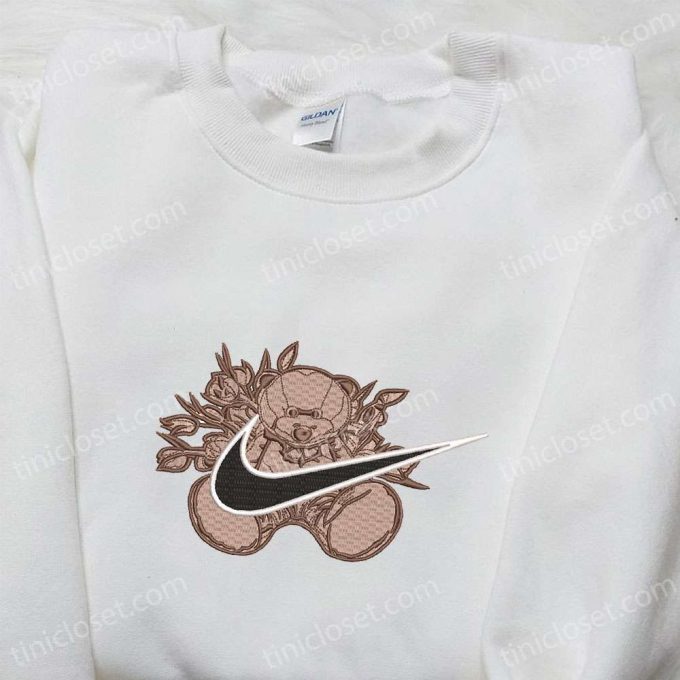 Nike Inspired Teddy Bear x Swoosh Embroidered Shirt – Custom Nike T-shirt