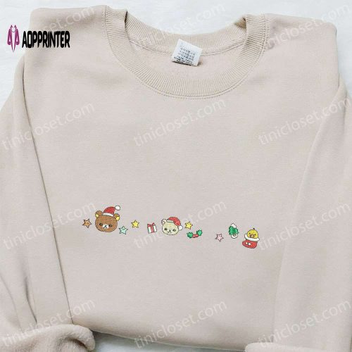 Christmas Teddy Bear Embroidered Shirt & Hoodie: Perfect Family Gifts