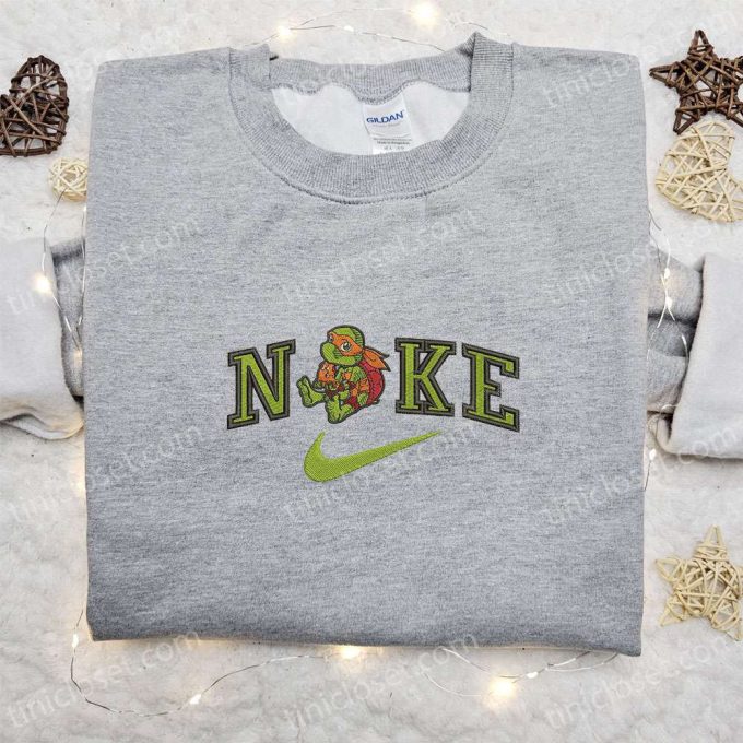 TMNT x Nike Movie Sweatshirt: Embroidered Hoodie Best Teenage Mutant Ninja Turtles Gift