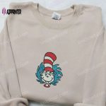 Dr Seuss Christmas Embroidered Shirt & Hoodie: Perfect Family Gifts with The Cat In The Hat Cartoon