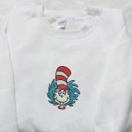 Dr Seuss Christmas Embroidered Shirt & Hoodie: Perfect Family Gifts with The Cat In The Hat Cartoon