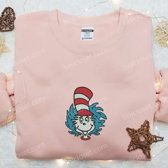 Dr Seuss Christmas Embroidered Shirt & Hoodie: Perfect Family Gifts with The Cat In The Hat Cartoon