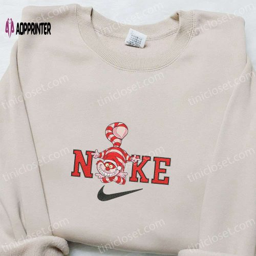 Cheshire Cat x Nike Christmas Embroidered Sweatshirt: Cartoon Shirt for Best Gift Ideas