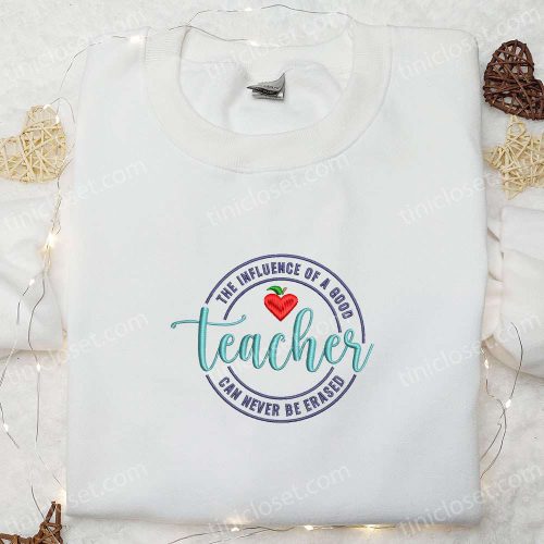 Inspiring Teacher Influence: Erased Embroidered Shirt Thanksgiving Hoodie Back to School Gift