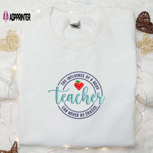 Inspiring Teacher Influence: Erased Embroidered Shirt Thanksgiving Hoodie Back to School Gift