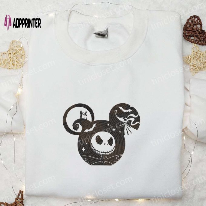 The Nightmare Before Christmas Mickey Embroidered Shirt – Best Halloween Gift for Family